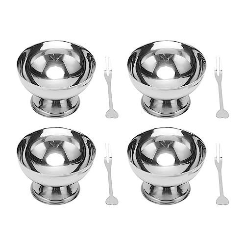Pssopp 4-teilige Eisschüssel, Edelstahl-Dessertschleife aus Lebensmittelechtem Metall für Dessert-Reis-Joghurt von Pssopp