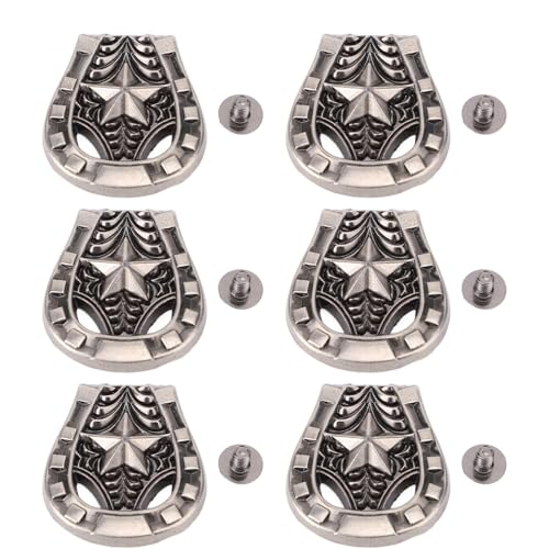 Pssopp 6 Metallschraubenrückknopf, Legierung Nieten Nieten Sortiment Kit mit 4,5 Mm PH -Schrauben für Lederfahrzeuge von Pssopp