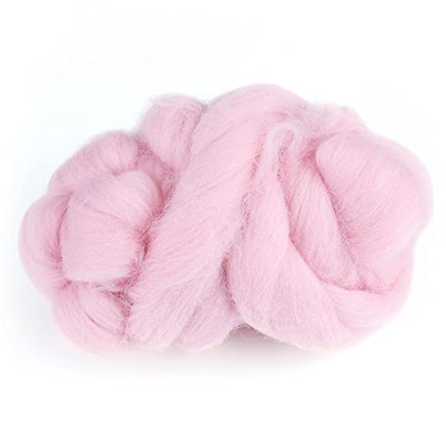 Pssopp 8 Farben Nadel -Filzingwolle, 55 G Farbige Wolle Wolle Drehend Drehend Nähen Trimmmaterial Weiche und Flauschige Textur Erstellen Neuheitenzubehör Dekorieren Kleidung (06-Pink) von Pssopp
