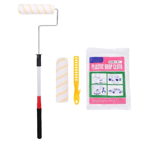 Pssopp 9 Zoll Paint Roller Kit, Tragbare Verstellbare Höhen Rolle mit Komfort Griff für Wand und Decke Glatte Malerei von Pssopp
