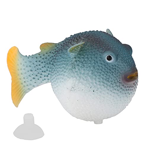 Pssopp Aquarium Dekoration Aquarium Kugelfisch Kieselgel Künstliche Kugelfisch Aquarium Dekor Künstliche Fluoreszierende Kugelfisch Fisch Ornament für Aquarium(Blau) von Pssopp