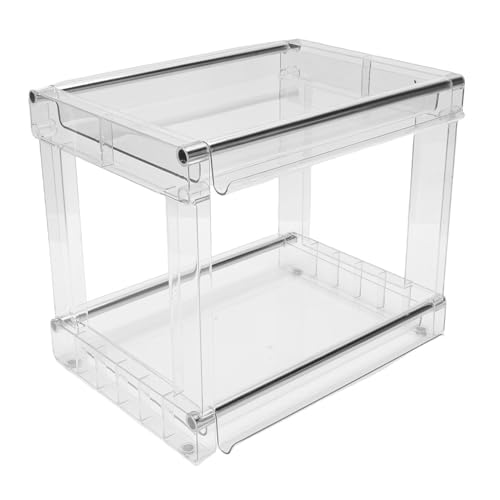 Pssopp Aufbewahrungsregal auf Dem Arbeitsplatz, Multi -funktionale Desktop -Teebeutel Lagerregal Eitelkeit Organizer für Badezimmer -Arbeitsplatten -Kommode (klar) von Pssopp
