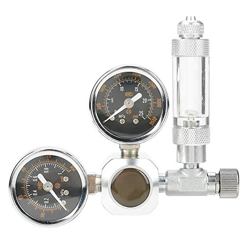 Pssopp CO2 Druckminderer Regulator CO2 Aquarium Druckminderer CO2 Druckregler Ventil mit 2 Manometer für Aquarium System(W21.8) von Pssopp