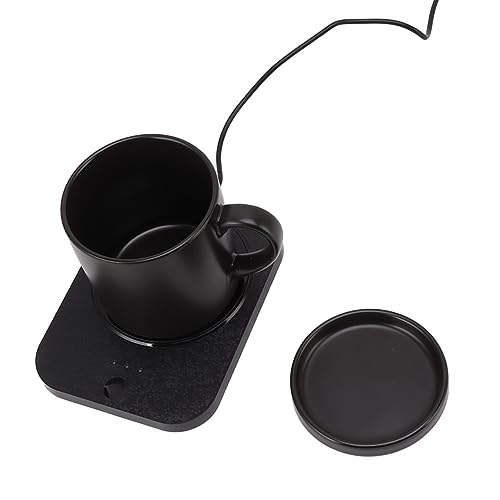 Pssopp Cup Wärmer Bequem, Dünnes und Tragbares Heizkissen mit Keramikbecher für Schreibtisch 5 -V -USB Netzteil zu Tragen (BLACK) von Pssopp
