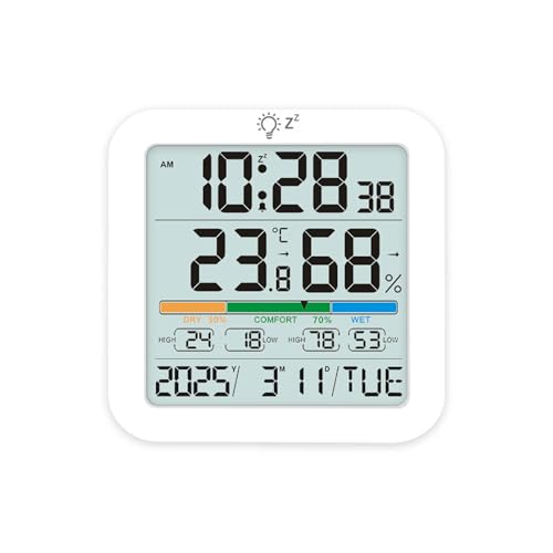 Pssopp Desktop Digital Thermometer, Innenwetterstation Temperatur Feuchtigkeit Messung Messgerät für Babyzimmer Schlafzimmer von Pssopp