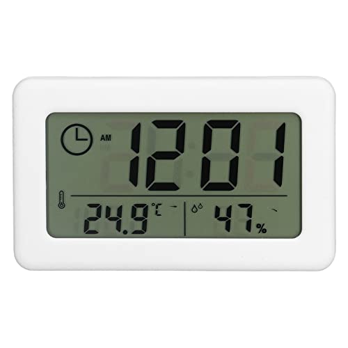 Pssopp Digitales Thermo Hygrometer Wecker Digital Innen Thermometer Digital Raumthermometer Luftfeuchtigkeitsmessgerät für Innenraum Wohnzimmer Babyraum Büro von Pssopp