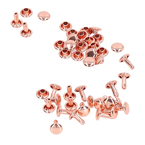 Doppelkappen Nieten, 100 Sets 8 MM Roségold Doppelkappen Nieten Metallknopf Rundnieten DIY Rundnieten für Handtaschen Schuhe Lederhandwerk Doppelkappen Nieten, 100 Sets 8 MM Roségold Doppelkappen Nieten Metallknopf Rundnieten DIY Rundnieten für Handtaschen Schuhe Lederhandwerk von Pssopp