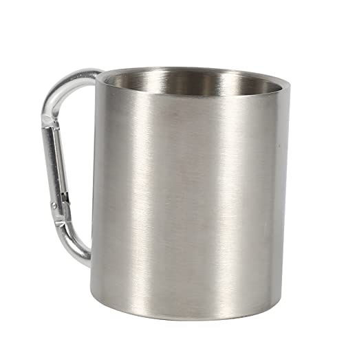 Pssopp Edelstahl Tragbarer Becher Glattes Oberflächendesign Große Kapazität für Rucksack -Campingplatz -Reisebecher mit Griff von Pssopp