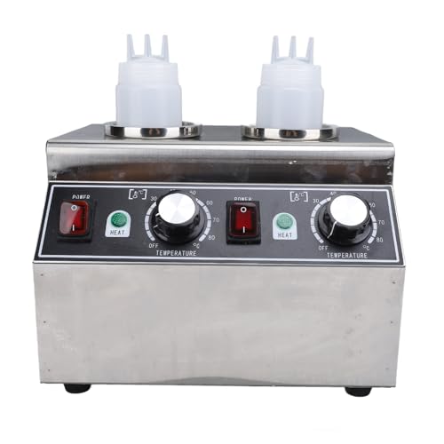 Pssopp Elektrische Käse -Saucewärmer, 2 Topf -Design 320 W Hocheffizienz 30 Bis 85 ℃ Flaschenwärmer für Schokolade Heiße Fudge -Sauce (EU -Stecker 220 V) von Pssopp