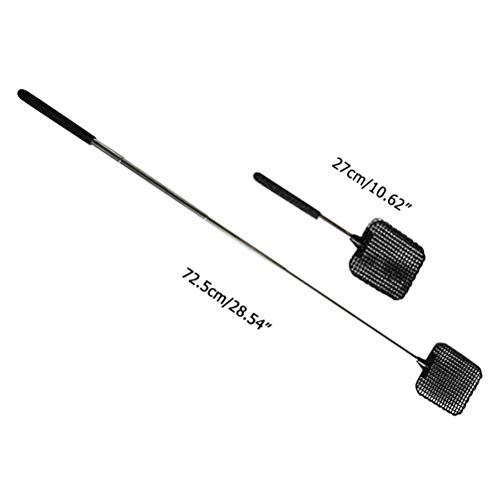 Pssopp Fly Swatters Teleskop Ausziehbar Edelstahlstangenschuh für Innen- und Außenverwendung 4 Stcs (Black) von Pssopp