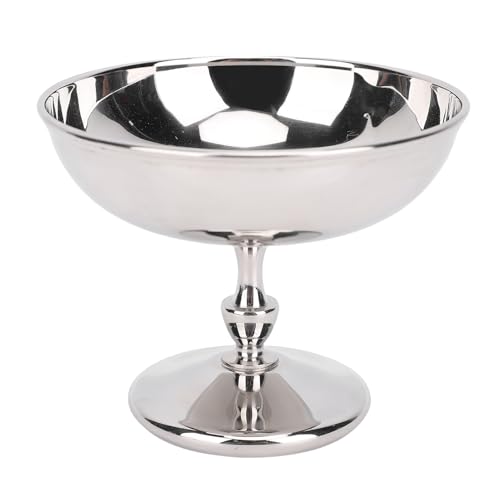 Pssopp Footed Snack Candy Cup, Stabil und Leicht zu Reinigen 304 Edelstahlmaterial Dessert Servierschüssel für Salatfrüchte Joghurt von Pssopp