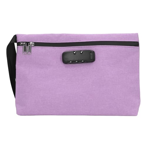 Pssopp Geruchssichere Tasche mit Zahlenschloss, Abschließbare wasserdichte Geldtasche, Zubehörtasche für Bargeld, Reisen, Bankeinlagen (Rosig) von Pssopp
