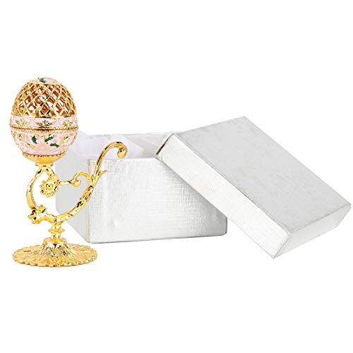 Pssopp Golden Faberge Style Ei Handbemaltes Vintage Faberge Ei Emailliertes Faberge Ei mit Shinny Diamonds für Easter Egg Trinket Box von Pssopp