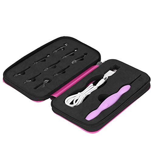 Pssopp Häkelnadel Beleuchtet 9 in 1 USB wiederaufladbare Light Up Häkelnadeln Nadeln Handweben Nähwerkzeuge Set Stricknadeln Werkzeuge Kits von Pssopp
