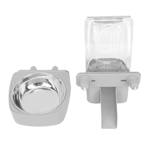 Pssopp Hängende Katzenfutterspender, Haustier Hängende Lebensmittel Wasserversorgungsstation für Kaninchenvogel Chinchilla Katzen Welpen und Mehr (Grey) von Pssopp