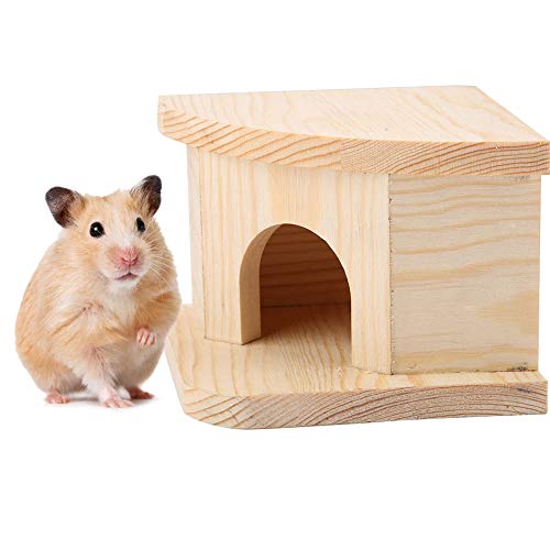 Pssopp Hamsterhaus Rennmäuse Versteck Holz Hamster Bett Kabine Kleintier Warmes Haus Hamsternest Ratten Maus Zucker Segelflugzeug Hütten Käfig Zubehör von Pssopp