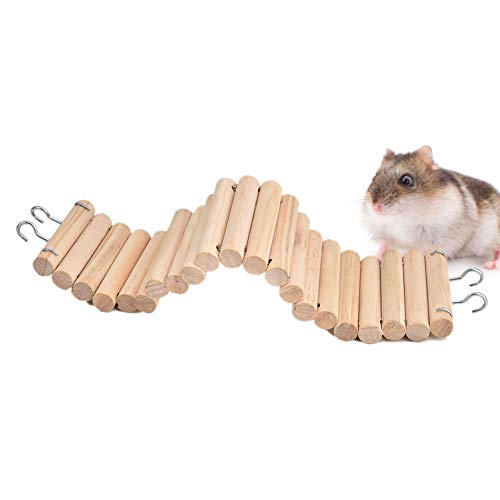 Pssopp Hamsterleiter Hängebrücke aus Holz Living Leiter Hamster Treppen Hängebrücke Leiter Brücke für Hamster Nagetier von Pssopp