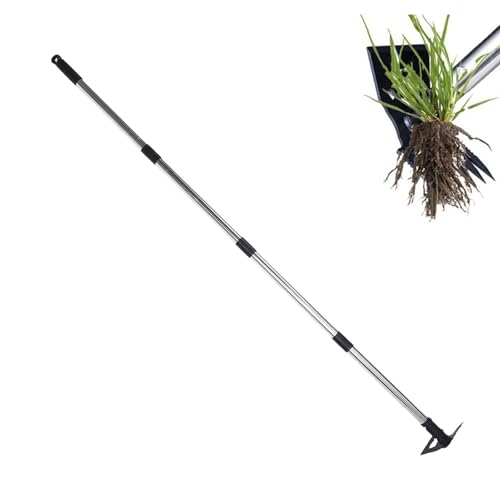 Pssopp Hoe Garden Tool, Einstellbares Langgriff Design Easy Montage and Storage 5 Tines Hoe 2 in 1 Gartenwerkzeug für Garten Rasen -Terrassenanbauer (63 Zoll) von Pssopp
