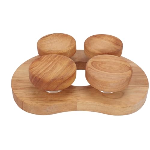 Pssopp Holz Sauna Kopfstütze, Ergonomisch Drehbare Scheibe Kissen für Hals und Schulter Schmerz Linderung Kopfstütze in Sauna von Pssopp