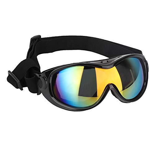 Hunde Sonnenbrille Winddicht UV Schutz Hundebrille UV Schutzbrille mit verstellbarem Band für mittelgroße und große Hunde(Schwarz) von Pssopp