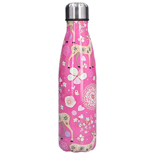 Pssopp Isolierte Wasserflasche aus Edelstahl, die in Allen Abenteuersportarten, Familie und Freunden Verwendet Werden, Benutzen Täglich, Kratzwiderstand, (Rosa rechter Hirsch) von Pssopp