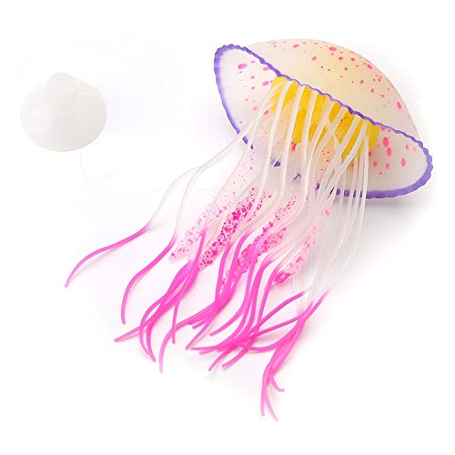 Pssopp Jellyfish Aquarium Dekoration Aquarium Künstliche Qualle Ornament Fisch Tank Dekoration Aquarium Simulation Qualle Ornament für Aquarium Deko (Rot) von Pssopp