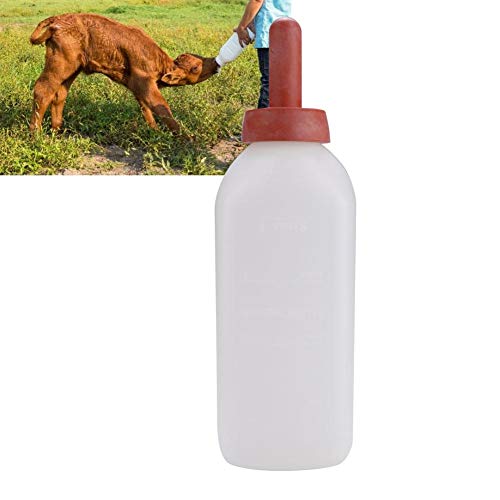Pssopp Kalb Stillflasche 2L Kalb Milch Feeder Flasche horizontale Kuh Fütterungsbecher Stillmilch Feeder Kuh Fütterungsgerät mit Griff und Nippel von Pssopp