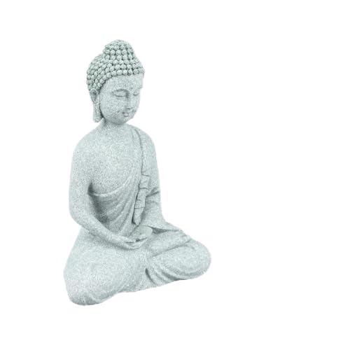 Pssopp Meditations-Buddha-Statue, Sitzender Buddha, Kleine Zen-Garten-Buddha-Skulptur, Figur, Ornament, Sitzende Buddha-Figur für Zuhause, Büro, Wohnzimmer, Tischplatte (Ruhiger Buddha) von Pssopp