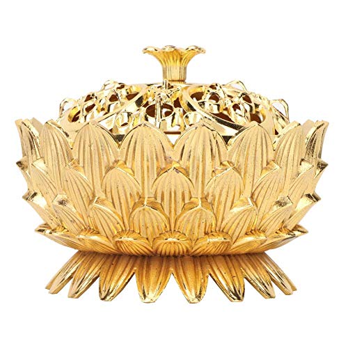 Metal Lotus Flower Design Incense Holder Cone Burner for Buddhist Zen Home Decoration Accessories Räucherwerk Base von Pssopp