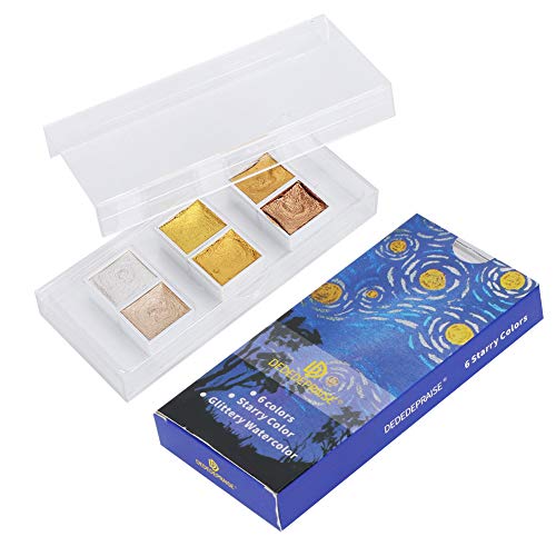 Pssopp Metallic-Aquarell-Farbblock, Solid Mix Well Aquarellfarben-Set für Künstler, Studenten und Bastler von Pssopp