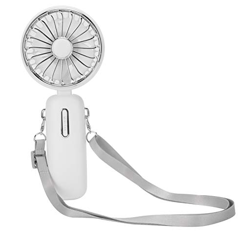Pssopp Mini Tragbarer Tischkühlerlüfter, Spiral 4 Blatt -Handheld -Lüfter mit 3 Einstellbaren Windgeschwindigkeiten, Abnehmbarer Lanyard 4800mAh Batterie für den Innenraum Im Freien (WHITE) von Pssopp
