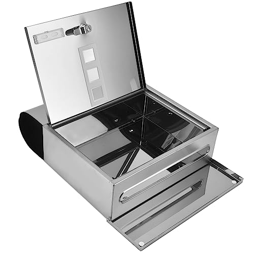 Pssopp Modern Lock -Kassierer mit Schmalem Schlitz, 2 Schlüssel, und Kompakt für die Wandstütze, Edelstahlkonstruktion für den Gartengebrauch von Pssopp