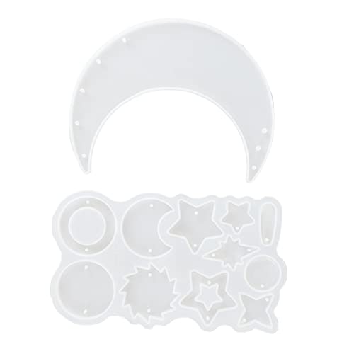 Pssopp Mond und Sterne Silikonform Mondsterne Windspiele Gießform Resin Gießform Silikonform Kit Schmuck Silikonform für DIY Basteln Windspiele Heimtextilien von Pssopp