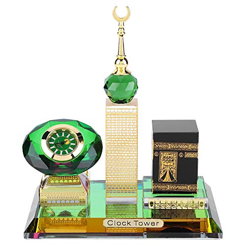 Pssopp Muslimisches Handwerksmodell Muslimische Kaaba Glockenturm Modell Islamische Tischuhr Islamische Architektur Kunsthandwerk Souvenirs Home Desktop Decor von Pssopp