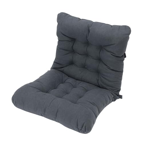 Pssopp Office Stuhl Kissen mit Lumbalunterstützung, Chenille PP -Baumwollsitzpolster mit Verstellbarem Riemen für Schreibtischstuhlkomfort (Black) von Pssopp