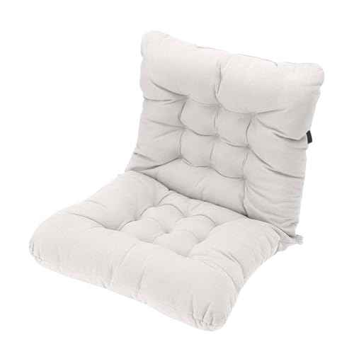 Pssopp Office Stuhl Kissen mit Lumbalunterstützung, Chenille PP -Baumwollsitzpolster mit Verstellbarem Riemen für Schreibtischstuhlkomfort (White) von Pssopp