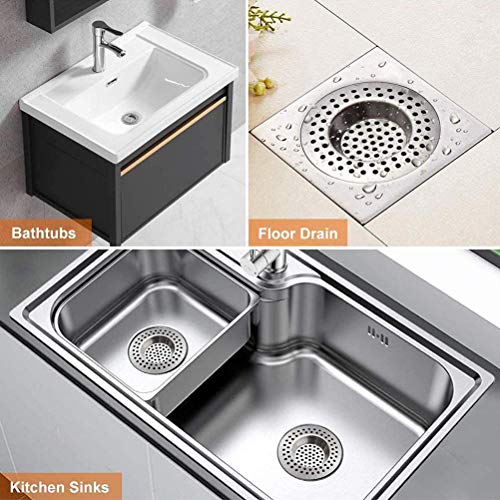 Pssopp Senkspüle aus Rostfreiem Stahl, Flaches Design Edelstahl Mesh Korb Futterfänger, Universelle Passform, Einfache Installation, Dicke Konstruktion, Wertpack, Geeignet für Badezimmer, Geeignet, von Pssopp