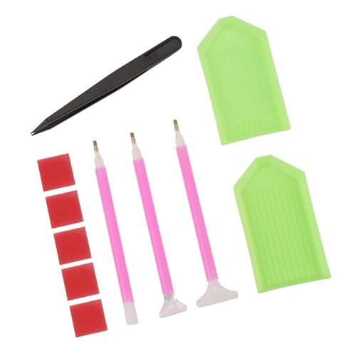 Pssopp Stitch Pen Toolset, für DIY -Kreuzstich, Nagelkunst, Telefondekoration und Andere Handwerks, Accessoires mit Pinzetten, Kleber, Tabletts (#1) von Pssopp