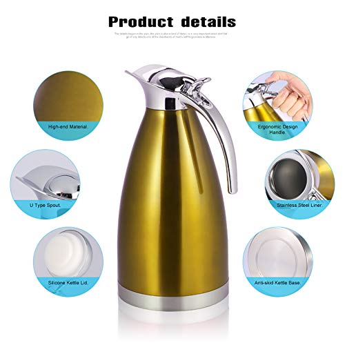 Pssopp Thermo Pot Pot Edelstahl Kaffee Edelstahl (2L) von Pssopp