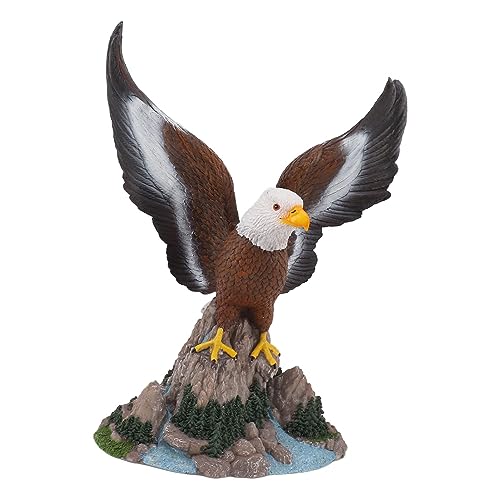 Pssopp Tierfigur Spielzeug Harz Adler Statue Dekoration Garten Landschaft Adler Harz Ornament Symbolisiert Adel, Tapferkeit, Dekorative Adler Statue für Weg Terrasse Hof Und Rasen von Pssopp