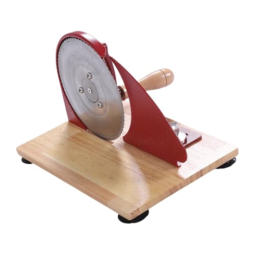 Pssopp Tragbare Manuelle Brotschneidemaschine, Einfach zu Schneiden Multi Funktionales Design Handkurbel Brotschneide mit Holzbasis für die Küche von Pssopp