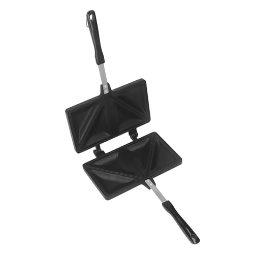 Pssopp Tragbarer Doppelseitiger Hot Dog Toaster Aluminiumlegierung Sandwichhersteller für Camping -Aluminiumlegierung Im Freien (BLACK) von Pssopp