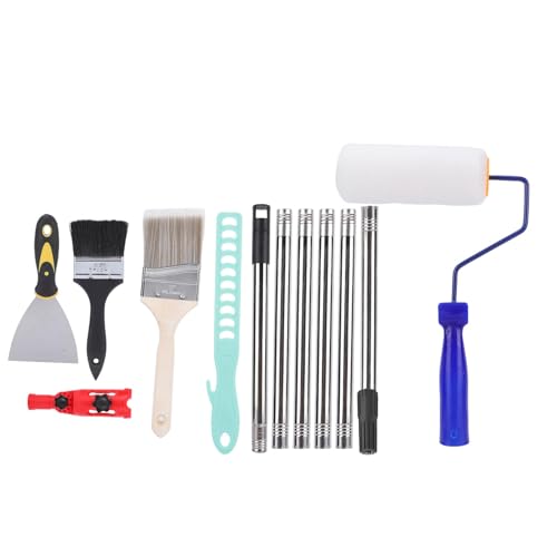 Pssopp Verlängerung Pole Paint Roller Set, 4 Zoll Verstellbarer Teleskop Griff mit Universal Klemme für Wand Decken Malerei von Pssopp