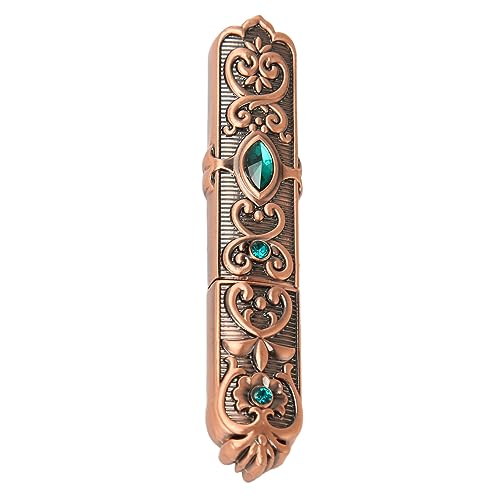 Pssopp Vintage Nadeletui Zinklegierung Nähnadelhalter, Verhindert Verlust, Nadel Etui, Vintage Nadel Aufbewahrungsbox mit Geschnitztem Muster Zum Nähen (Rose Gold) von Pssopp