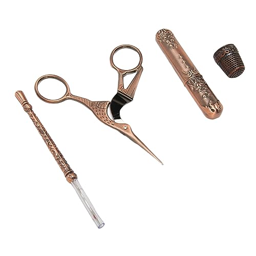 Pssopp Vintage Scissors Kit, Edelstahlnähte Awl und Thimble Set Stickerei Schere mit Deluxe -Nadelbox Zum Handwerk von Cross -Stich - -Handwerks Pssopp Vintage Scissors Kit, Edelstahlnähte Awl und Thimble Set Stickerei Schere mit Deluxe -Nadelbox Zum Handwerk von Cross -Stich - -Handwerks von Pssopp
