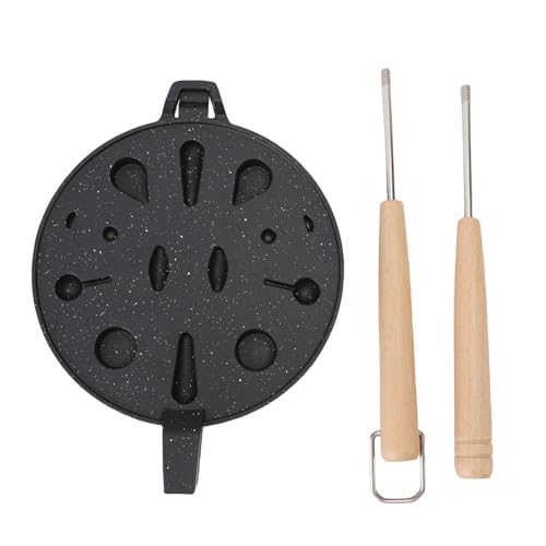 Pssopp Walnussbackvorlage, 12 Löcher Blumenform Oreshki Backform -Gebäck -Backwerkzeug Zum Herstellen von Nusskuchen Waffeln (BLACK) von Pssopp