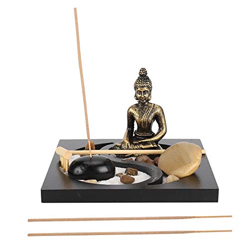 Pssopp Zen Garden Tischplatte Buddha Zen Garden Vintage Räuchergefäß Tischplatte Räucherstäbchenhalter für Wohnkultur Meditation Entspannen(#1907) von Pssopp