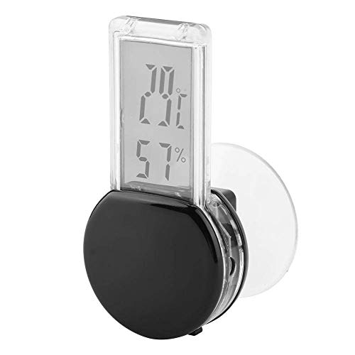 Reptile Thermometer und Hygrometer Digital Wasserdichte Thermometer und Hygrometer Batteriebetrieb Thermometer mit eingebautem Sensor für Terrarium Reptilien Terrarien(Schwarz) von Pssopp