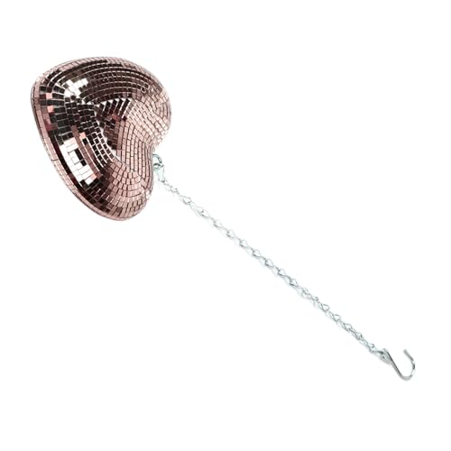 Spiegel-Disco-Kugel, Mini-Weihnachtskugel-Ornament, Herz-Spiegel-Kugeln, Weihnachtsbaum-Hängekugel, Kuchendekoration, Reflektierende Spiegelkugel mit Hängeschnur für den (Roségold) von Pssopp