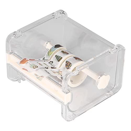 Pssopp Transparenter Rollenklebebandhalter Washi Tape Spender für Washi Klebeband DIY Aufkleber Büro Packband Spender Stapelabelspender Weiß von Pssopp